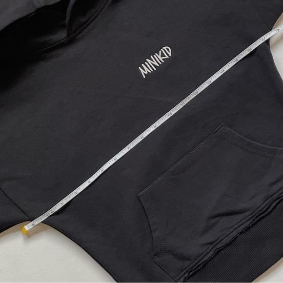 NWT Minikid Hooded Pullover Sweatshirt in Black 5-6 - Picture 9 of 13